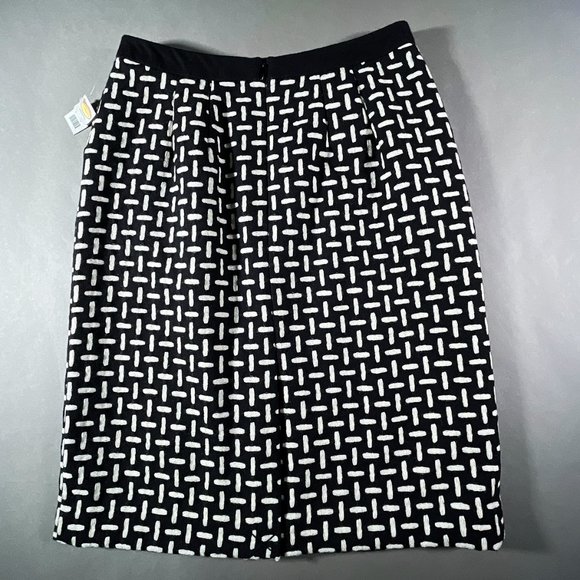 NWT Talbots Pencil Skirt Wool Black White Patterned Pockets Lined Size 2 - Picture 2 of 14